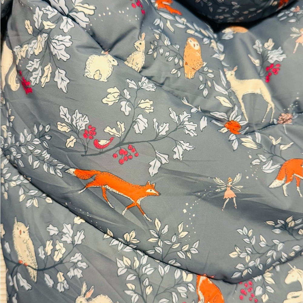 Mini Boden Blue Animal Print Puffer Jacket - Picture 3 of 5
